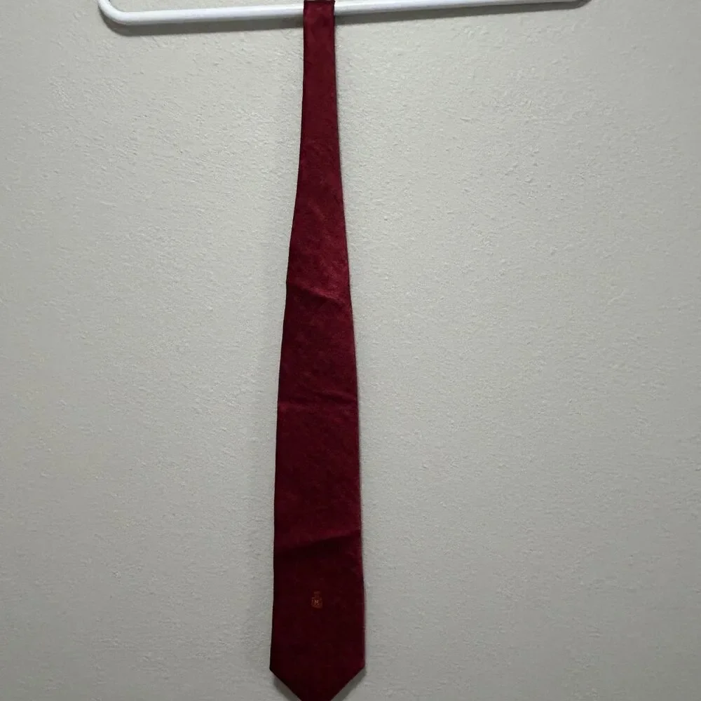 Louis M. Martini Men's Tie One Size Burgundy Branded Tipping/lining